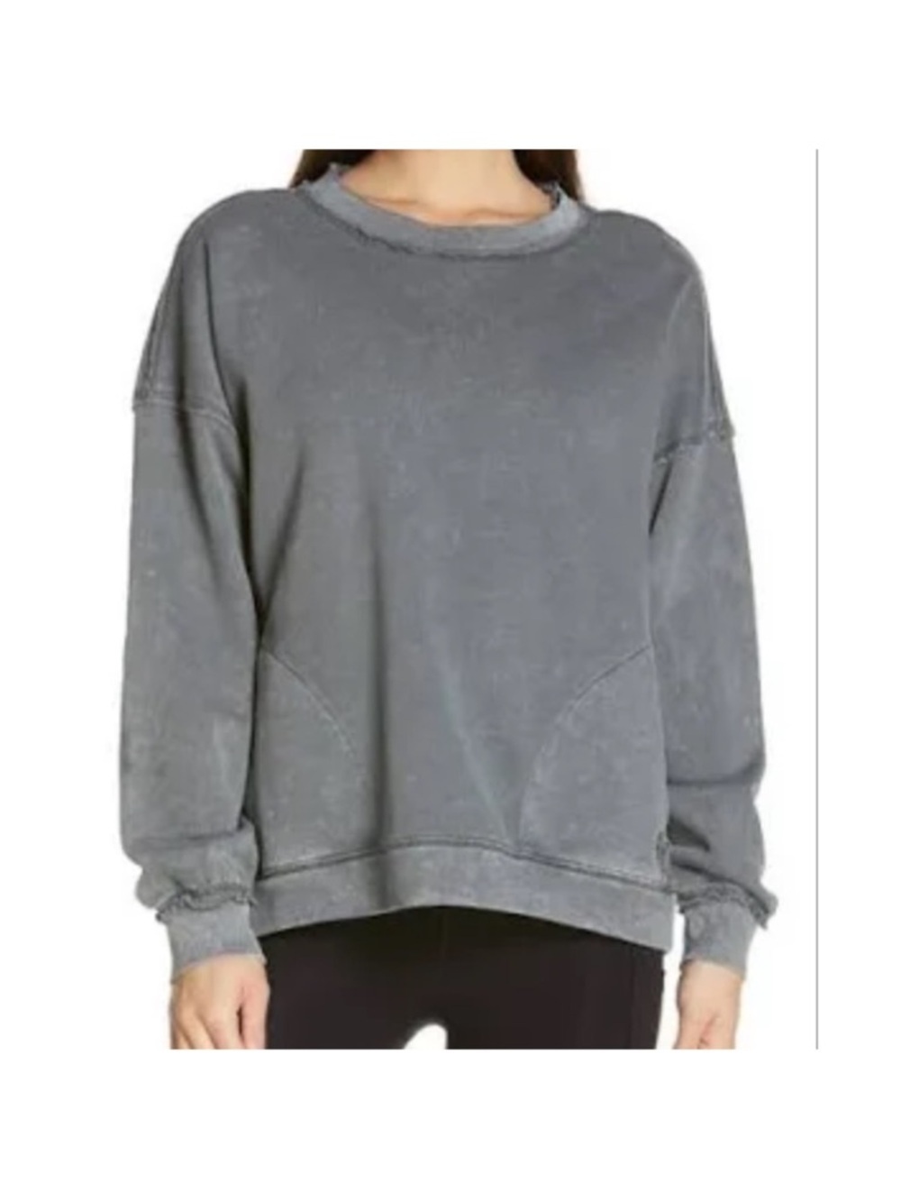 Free People Movement Metti Crew Sweatshirt Distressed Pullover Size medium - Picture 2 of 6